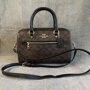 Coach F83607 Rowan Satchel in Signature Black Purse